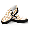 Cartoon Teddy Bear Pattern Print Black Slip On Shoes