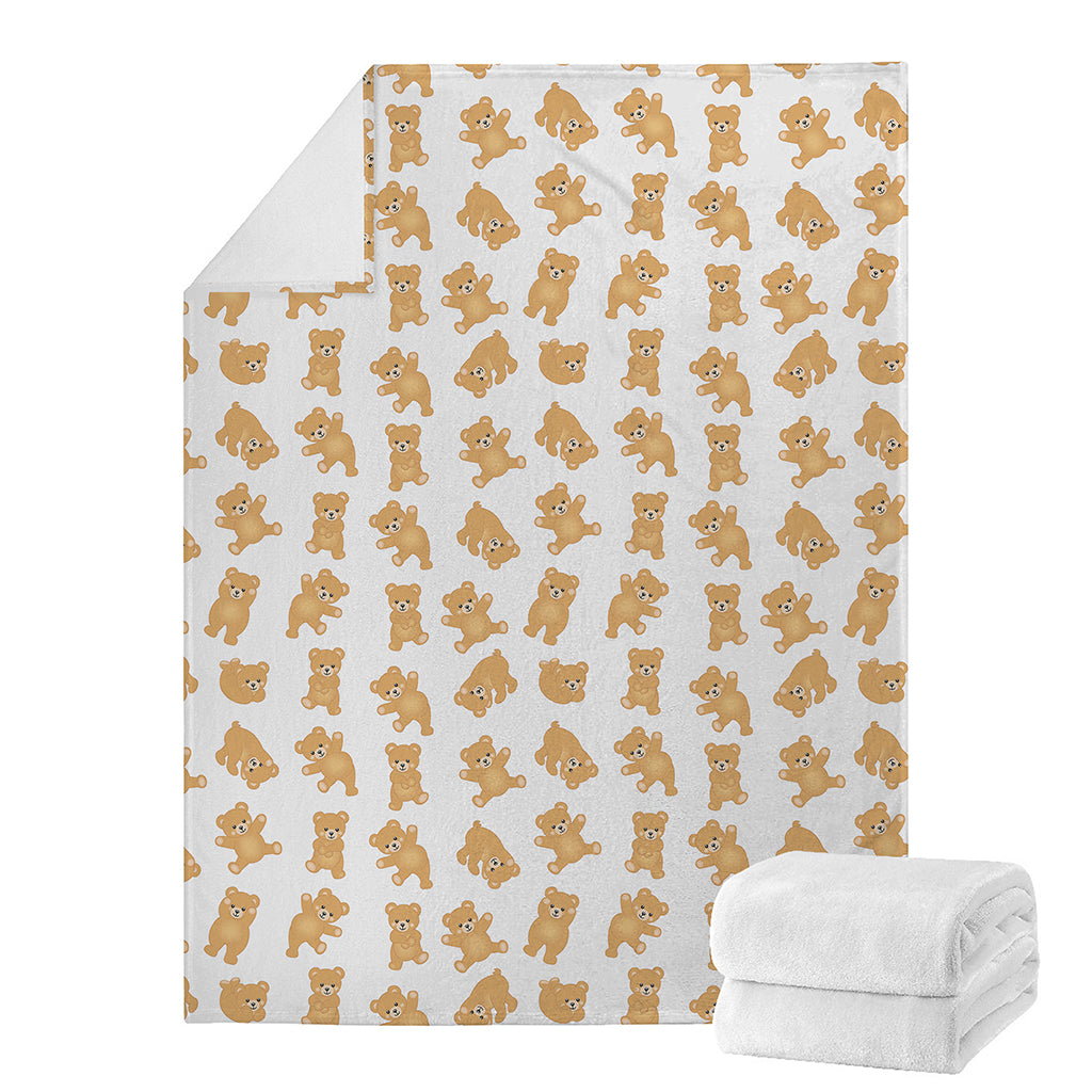 Cartoon Teddy Bear Pattern Print Blanket