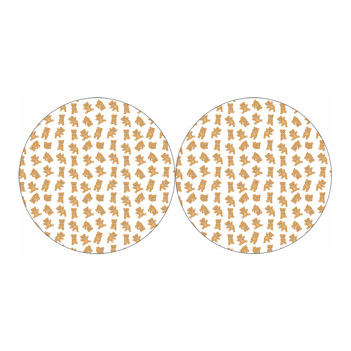 Cartoon Teddy Bear Pattern Print Car Coasters