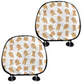 Cartoon Teddy Bear Pattern Print Car Headrest Covers