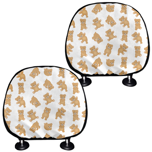 Cartoon Teddy Bear Pattern Print Car Headrest Covers