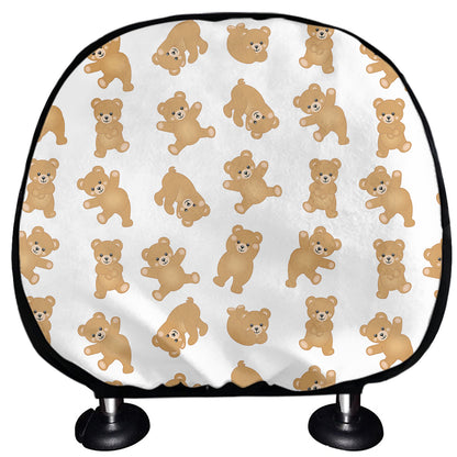 Cartoon Teddy Bear Pattern Print Car Headrest Covers