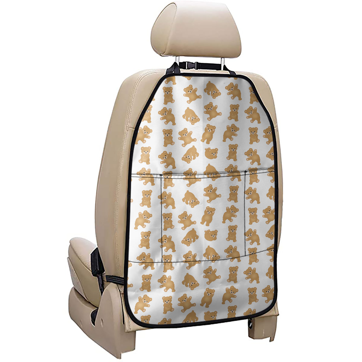 Cartoon Teddy Bear Pattern Print Car Seat Organizers