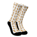 Cartoon Teddy Bear Pattern Print Crew Socks