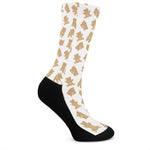 Cartoon Teddy Bear Pattern Print Crew Socks