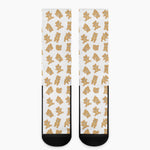 Cartoon Teddy Bear Pattern Print Crew Socks