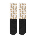 Cartoon Teddy Bear Pattern Print Crew Socks