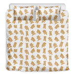 Cartoon Teddy Bear Pattern Print Duvet Cover Bedding Set