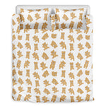 Cartoon Teddy Bear Pattern Print Duvet Cover Bedding Set