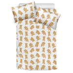 Cartoon Teddy Bear Pattern Print Duvet Cover Bedding Set