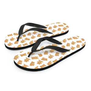 Cartoon Teddy Bear Pattern Print Flip Flops