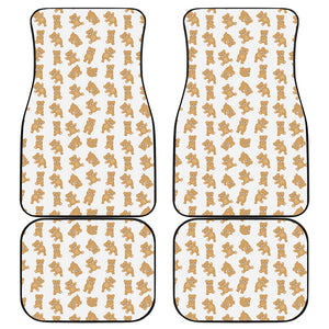 Cartoon Teddy Bear Pattern Print Front and Back Car Floor Mats