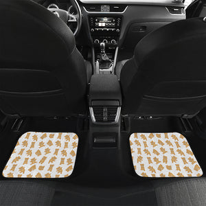 Cartoon Teddy Bear Pattern Print Front and Back Car Floor Mats