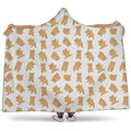Cartoon Teddy Bear Pattern Print Hooded Blanket