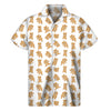 Cartoon Teddy Bear Pattern Print Men's Short Sleeve Shirt