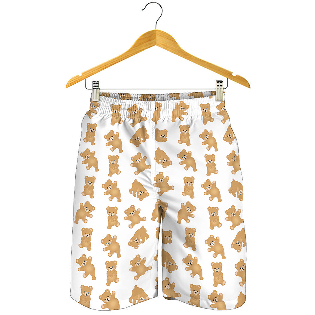 Cartoon Teddy Bear Pattern Print Men's Shorts