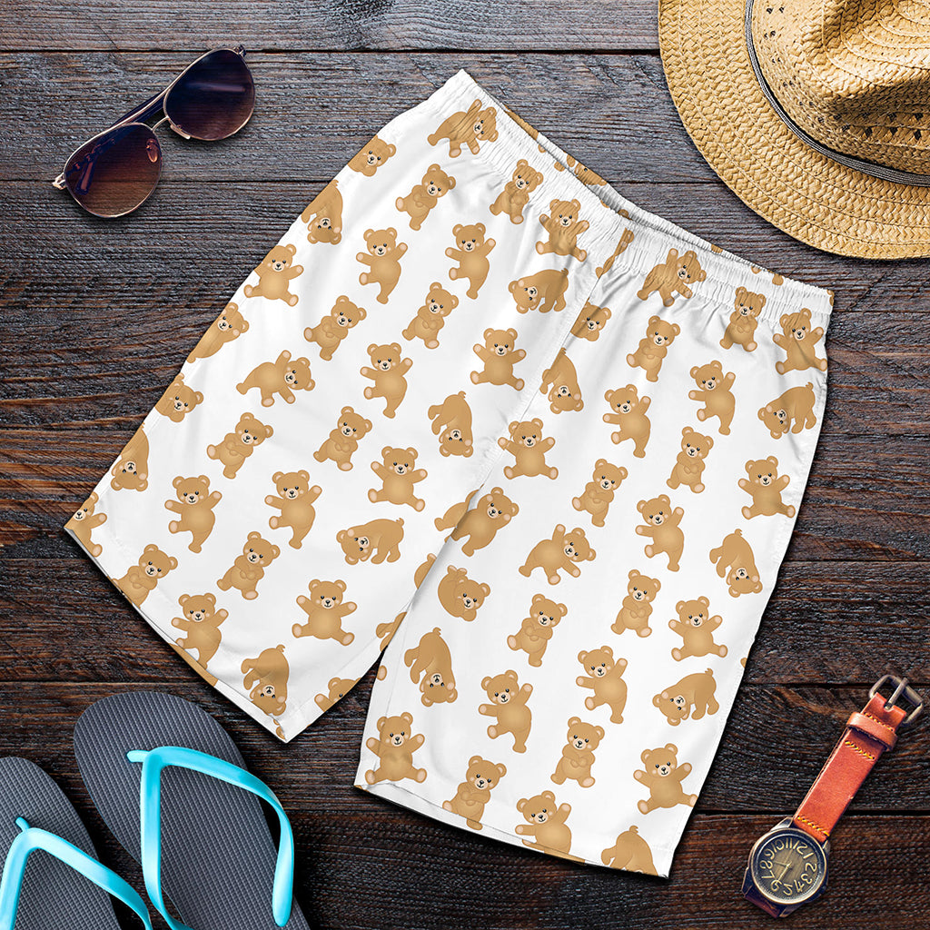 Cartoon Teddy Bear Pattern Print Men's Shorts