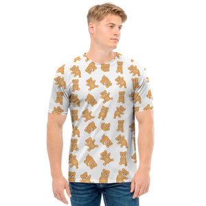 Cartoon Teddy Bear Pattern Print Men's T-Shirt