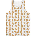 Cartoon Teddy Bear Pattern Print Men's Tank Top