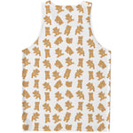 Cartoon Teddy Bear Pattern Print Men's Tank Top