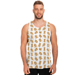 Cartoon Teddy Bear Pattern Print Men's Tank Top