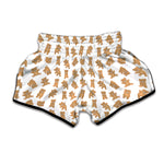 Cartoon Teddy Bear Pattern Print Muay Thai Boxing Shorts