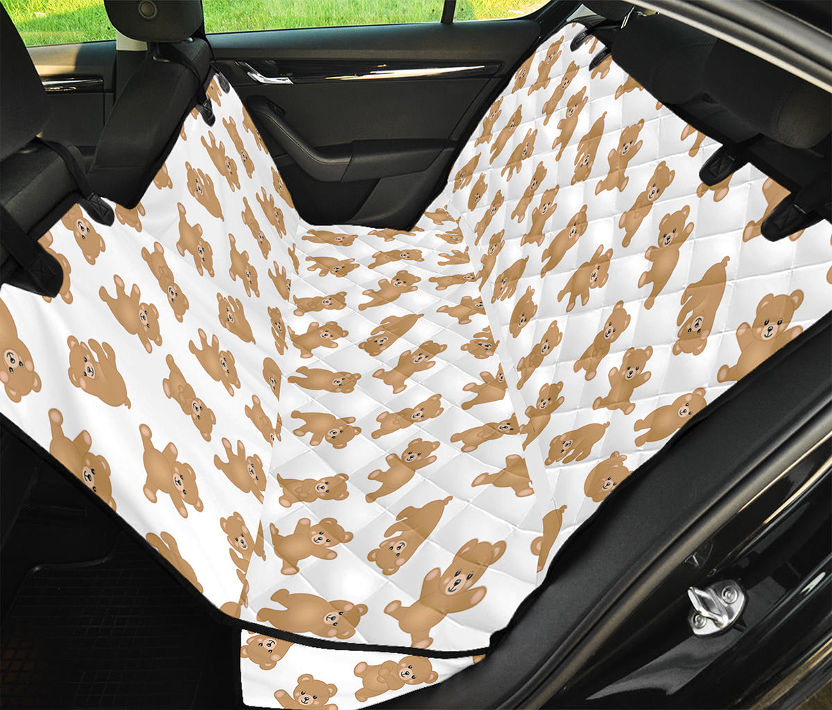 Cartoon Teddy Bear Pattern Print Pet Car Back Seat Cover