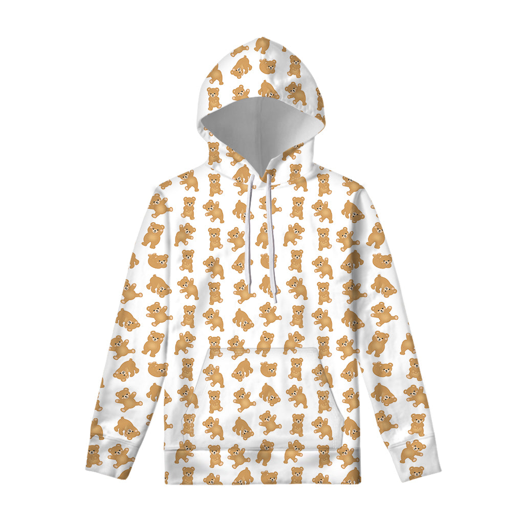 Cartoon Teddy Bear Pattern Print Pullover Hoodie