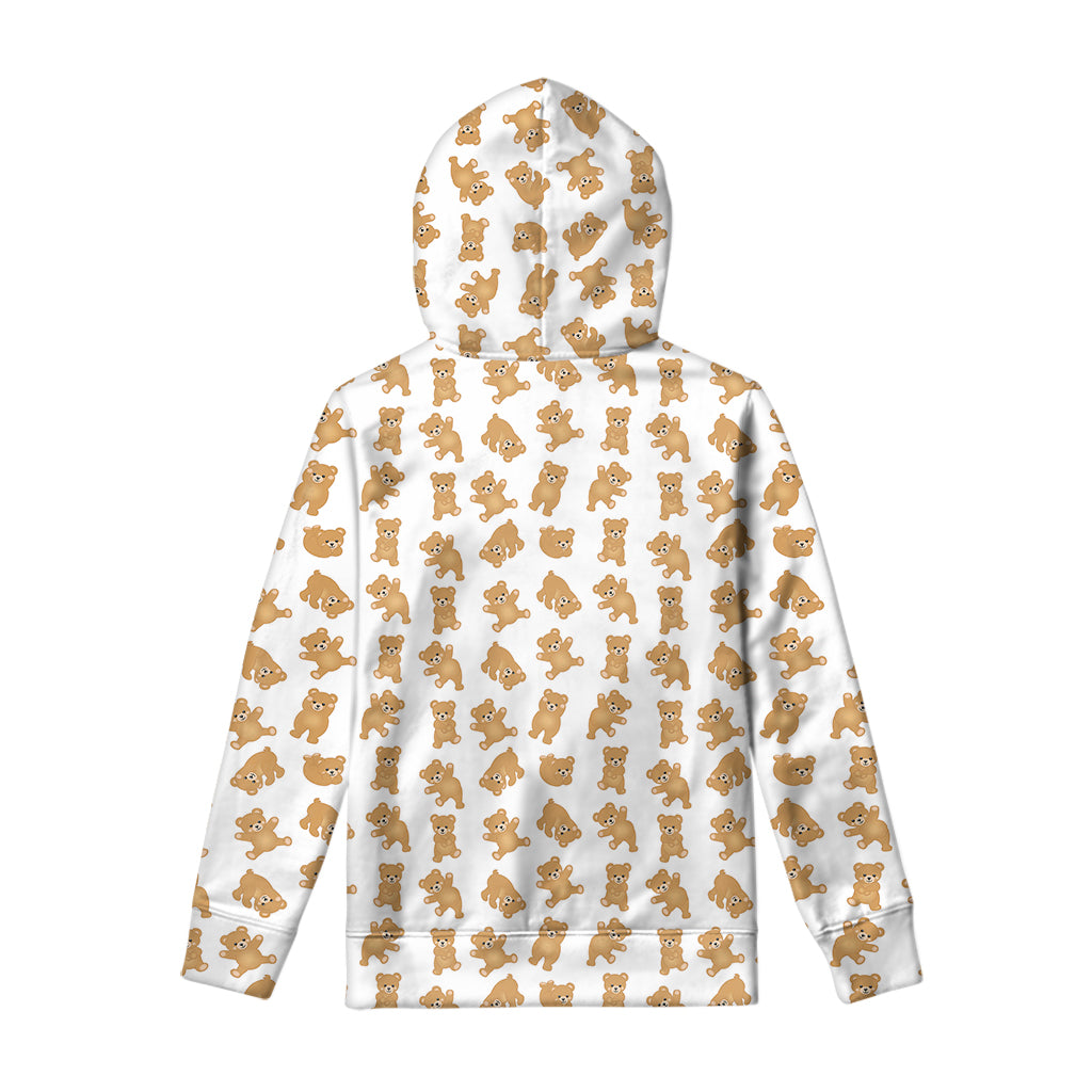 Cartoon Teddy Bear Pattern Print Pullover Hoodie