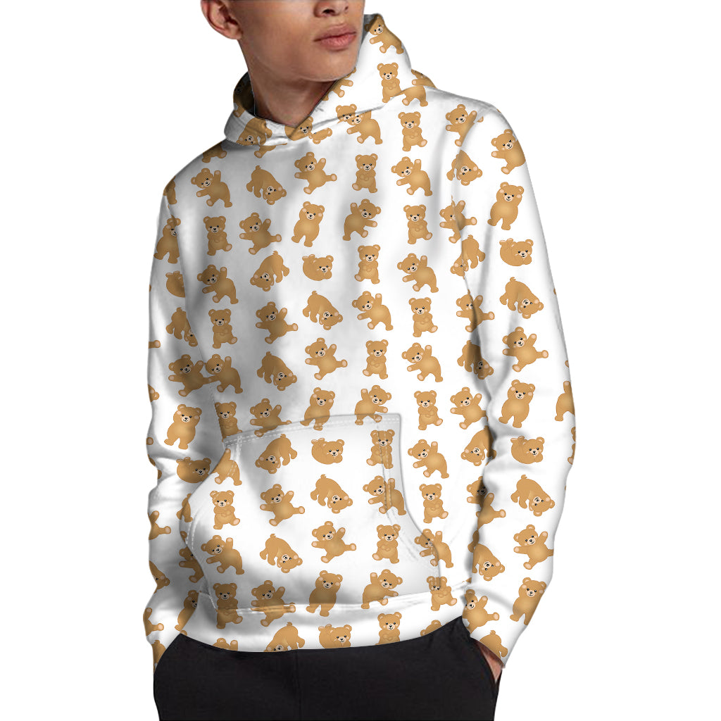 Cartoon Teddy Bear Pattern Print Pullover Hoodie