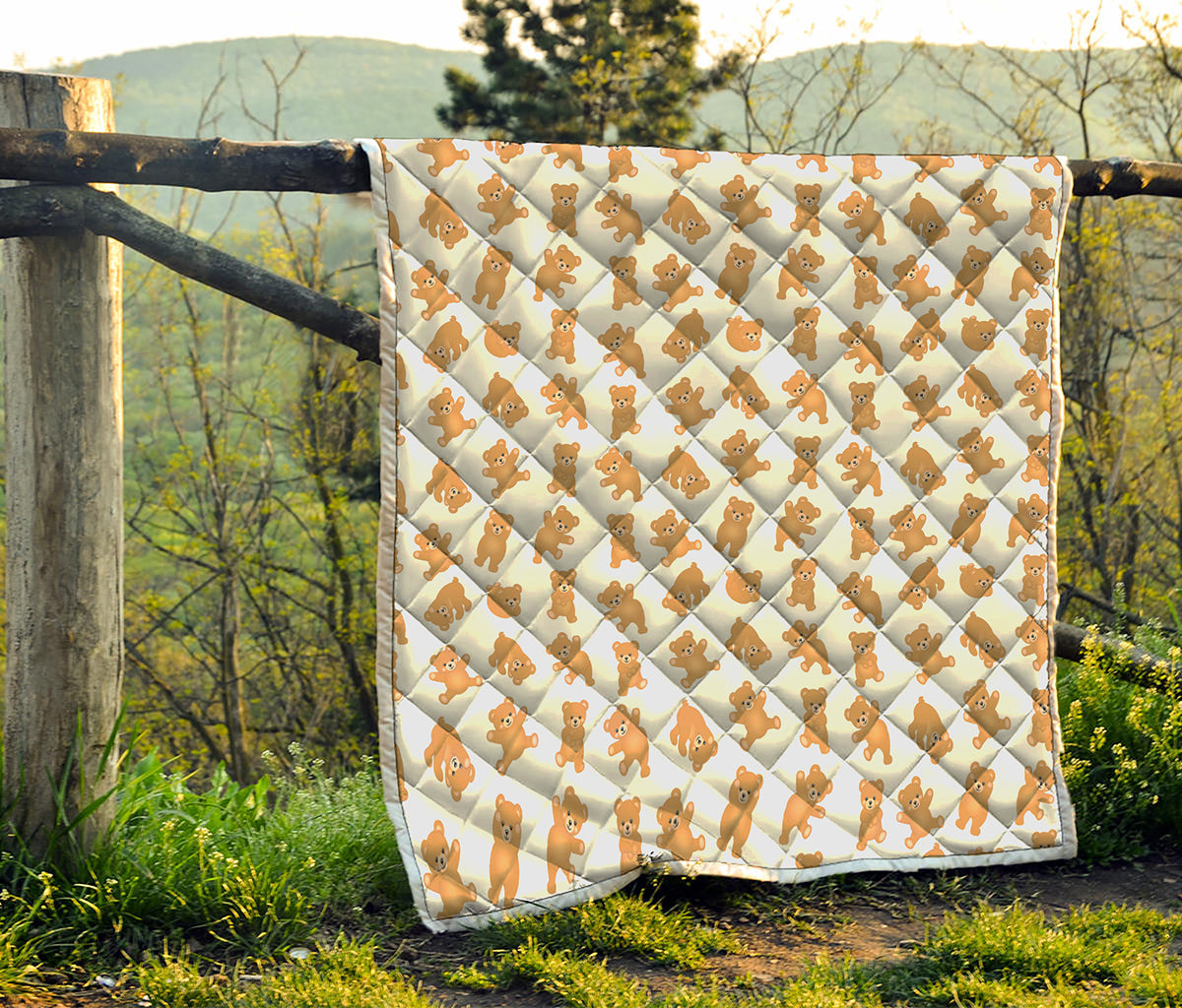 Cartoon Teddy Bear Pattern Print Quilt