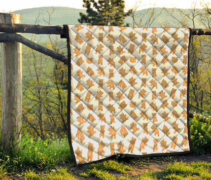 Cartoon Teddy Bear Pattern Print Quilt