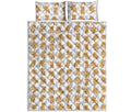 Cartoon Teddy Bear Pattern Print Quilt Bed Set