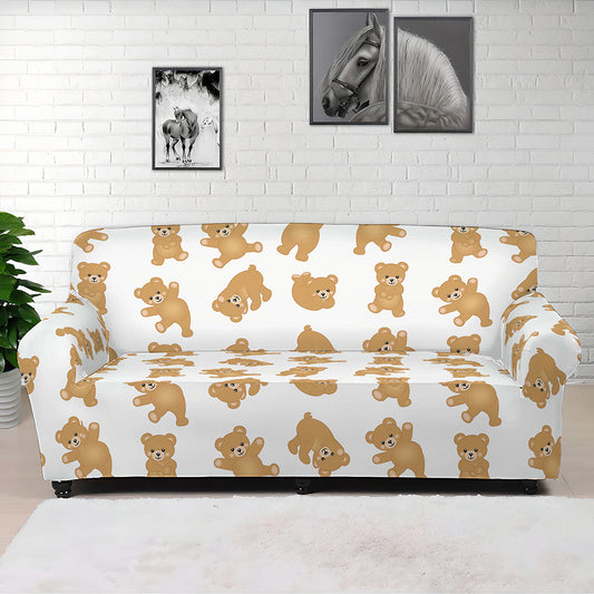 Cartoon Teddy Bear Pattern Print Sofa Cover