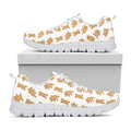 Cartoon Teddy Bear Pattern Print White Running Shoes