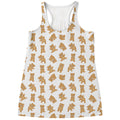 Cartoon Teddy Bear Pattern Print Women's Racerback Tank Top