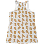 Cartoon Teddy Bear Pattern Print Women's Racerback Tank Top