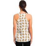 Cartoon Teddy Bear Pattern Print Women's Racerback Tank Top