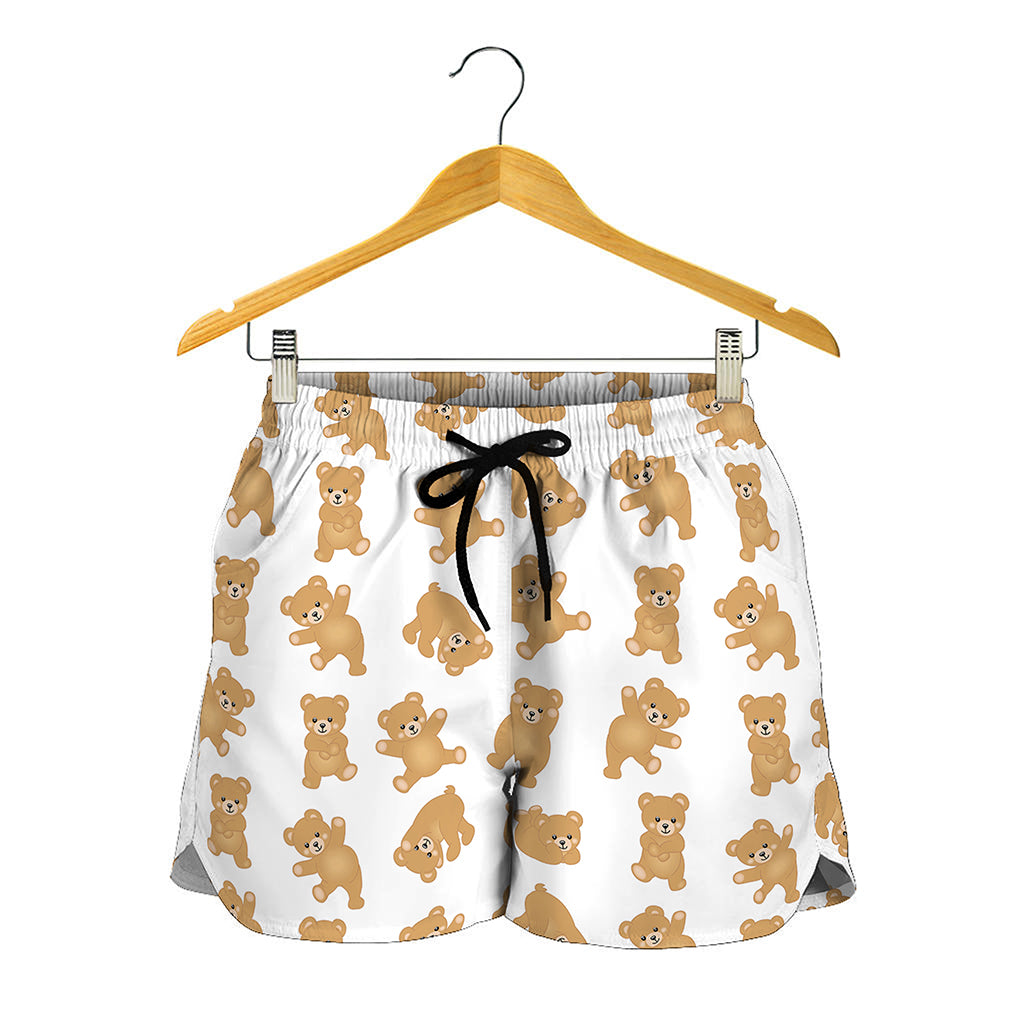 Cartoon Teddy Bear Pattern Print Women's Shorts