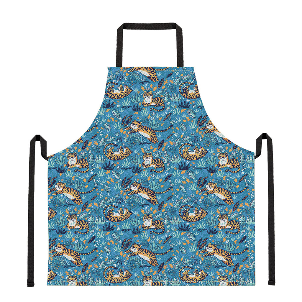 Cartoon Tiger Pattern Print Apron