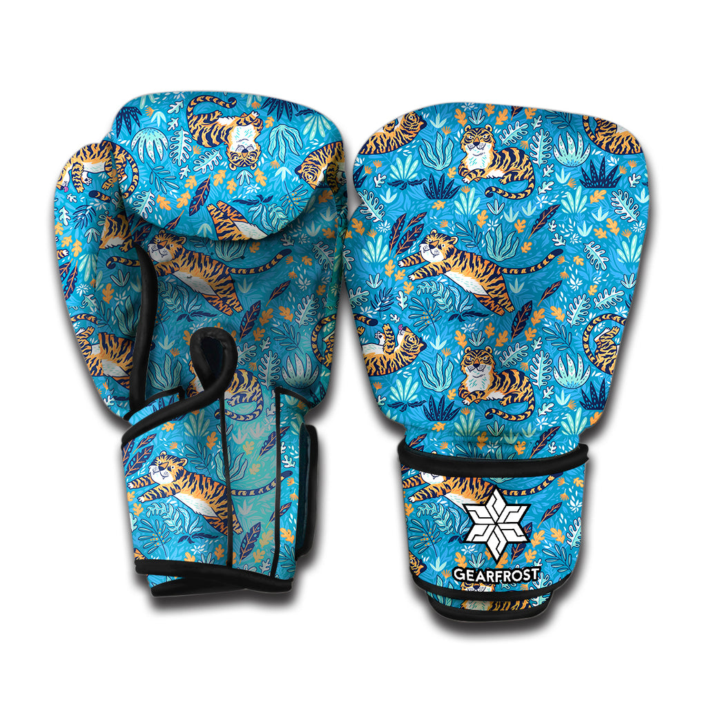 Cartoon Tiger Pattern Print Boxing Gloves