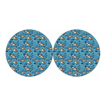 Cartoon Tiger Pattern Print Car Coasters