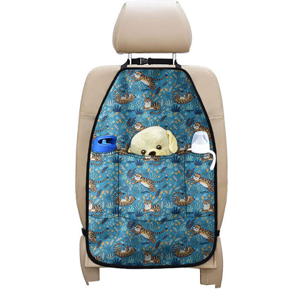Cartoon Tiger Pattern Print Car Seat Organizers