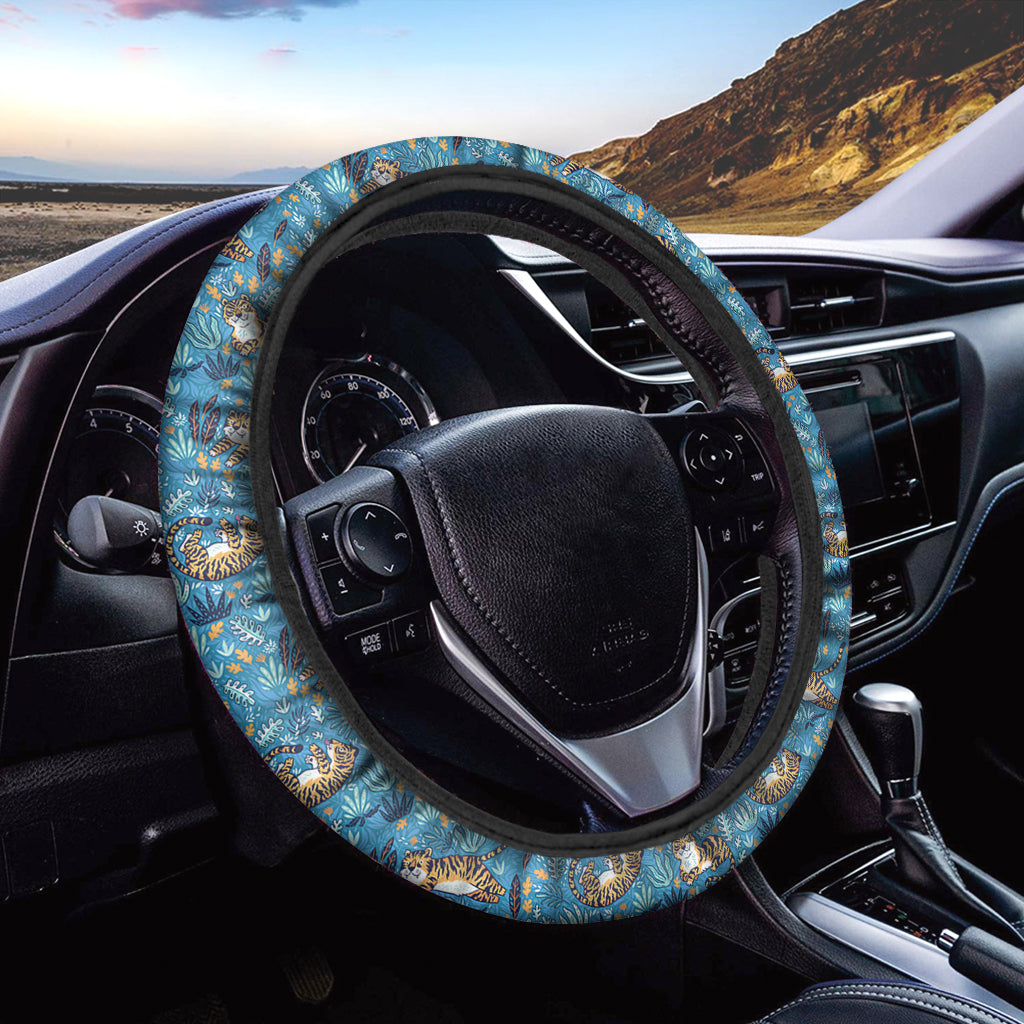 Cartoon Tiger Pattern Print Car Steering Wheel Cover