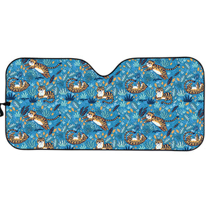 Cartoon Tiger Pattern Print Car Sun Shade