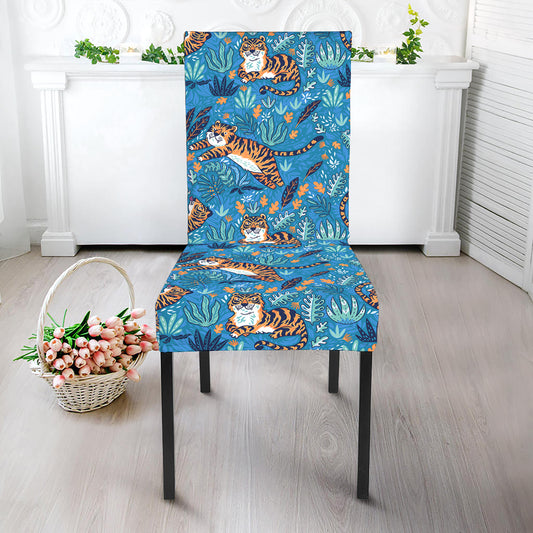 Cartoon Tiger Pattern Print Dining Chair Slipcover
