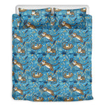 Cartoon Tiger Pattern Print Duvet Cover Bedding Set
