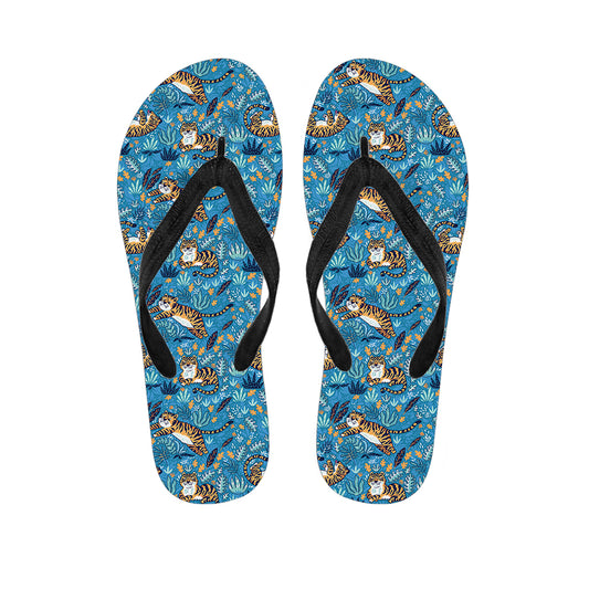 Cartoon Tiger Pattern Print Flip Flops