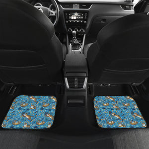 Cartoon Tiger Pattern Print Front and Back Car Floor Mats