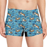 Cartoon Tiger Pattern Print Men's Boxer Briefs